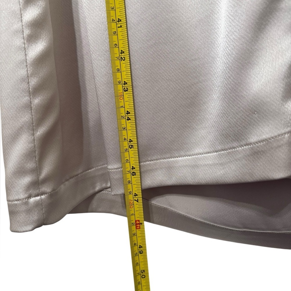 CO Dress Women XS Ivory Tie Waist Long Sleeve Collared Button Front - Picture 9 of 17